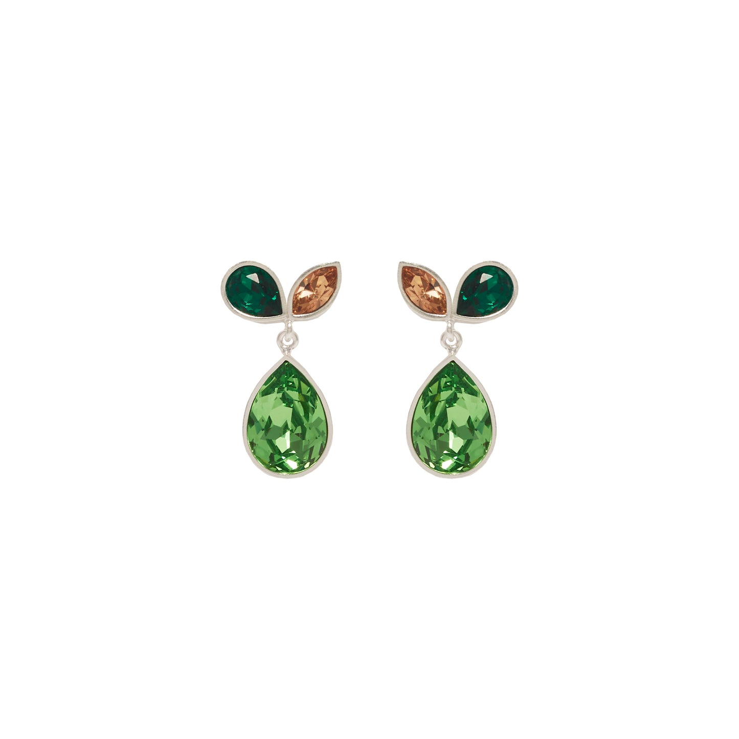 Aretes Herbolaria cortos Mix Verdes