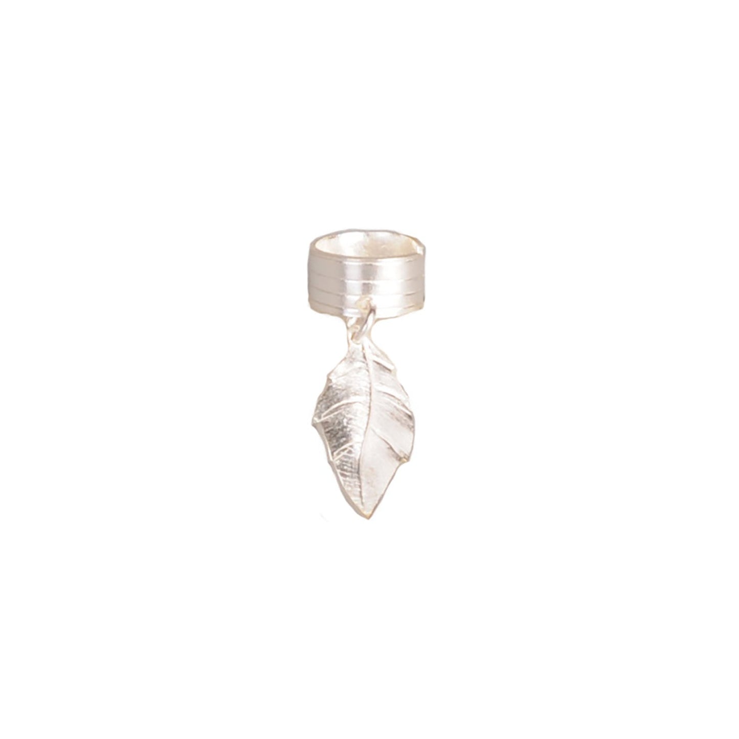 Mini Cuff Hoja Plateado