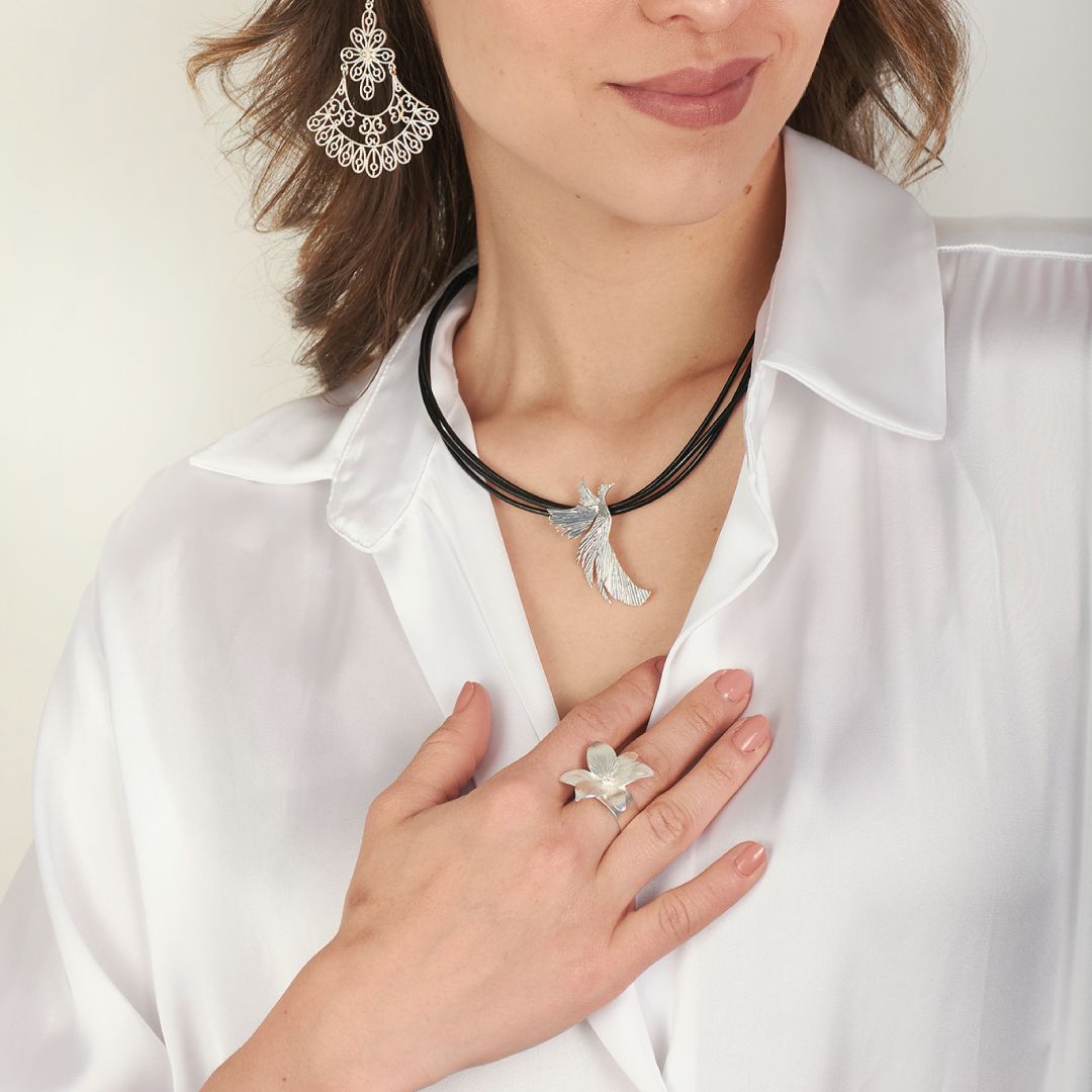 Anillo Lirio Vuelo de Vida Plata