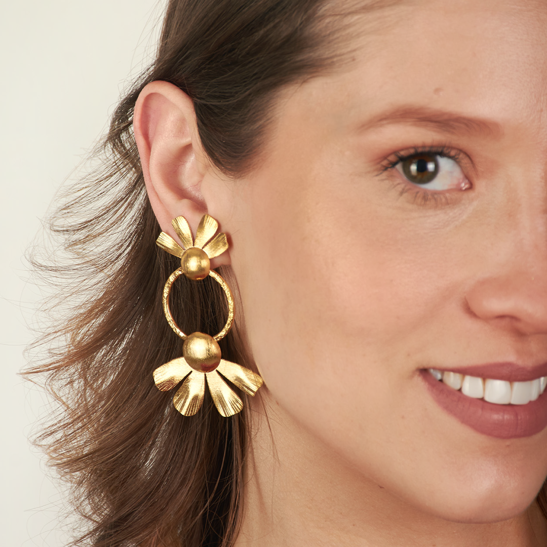 Aretes Flor Aro Flor