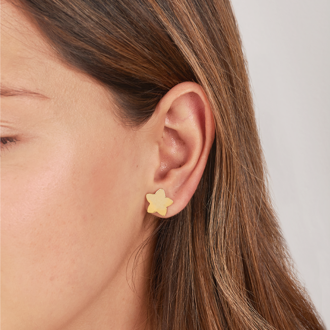 Aretes Mini Estrella Martillado