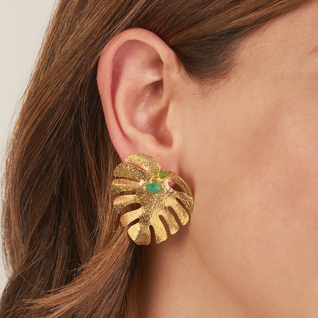Aretes Monstera Mediana