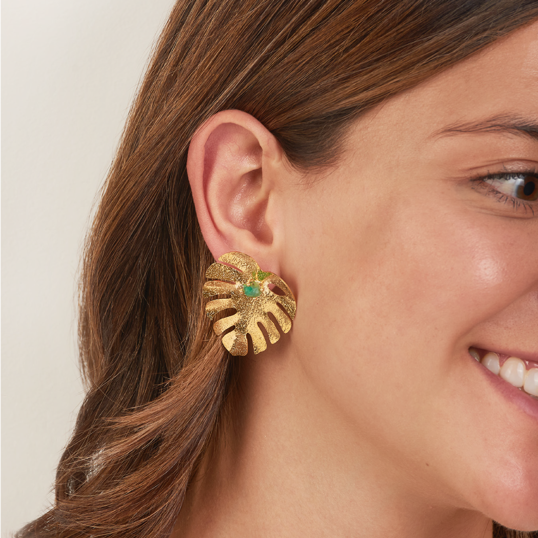 Aretes Monstera Mediana
