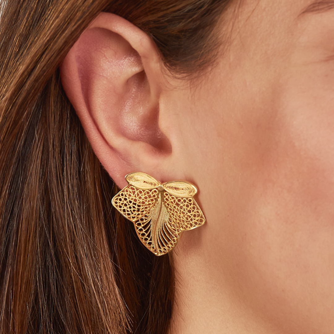 Aretes Hoja Anturio Caracol y Ramal Plata