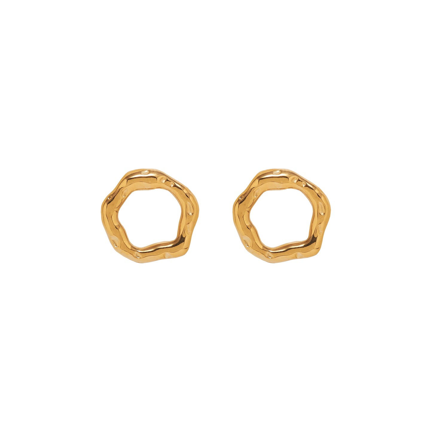 Aretes Aro Irregular Dorado