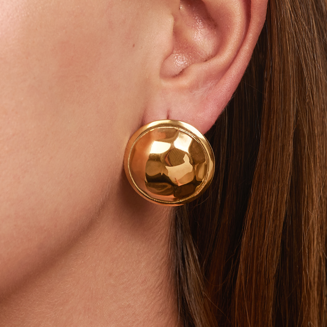 Aretes Dorados Bola Grande