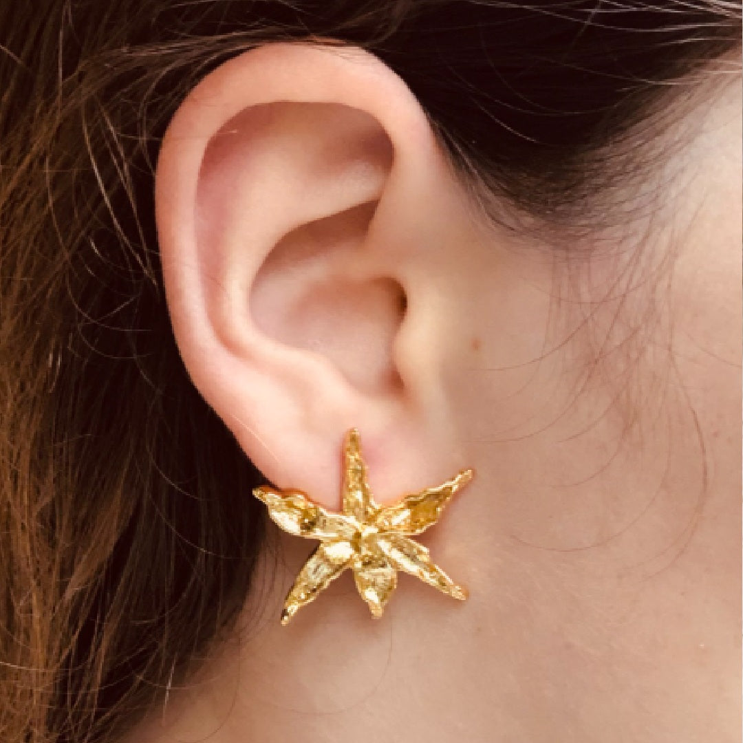 Aretes Topo Orquídea Cecilita