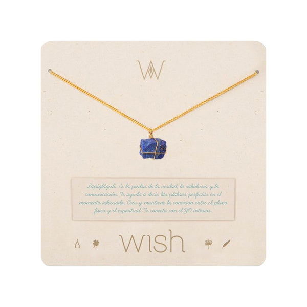 Cadena Baño En Oro Con lapislázuli