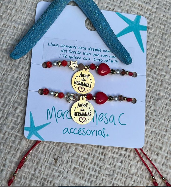 Pulseras x2 Hermanas - Piedras dije Eco