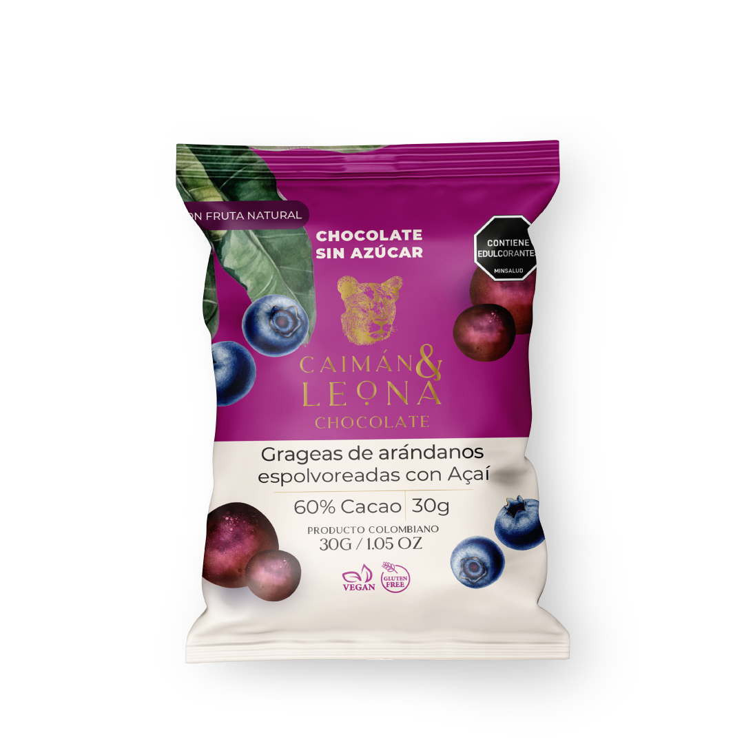 GRAGEAS ARÁNDANOS CHOCOLATE Y ACAÍ 60% CACAO