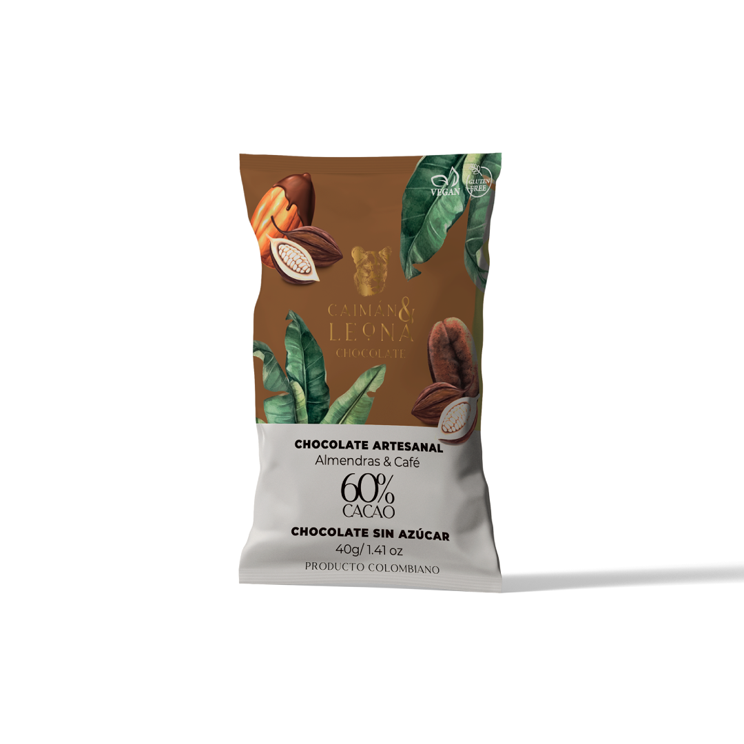 TABLETA ALMENDRAS Y CAFÉ CACAO 60%