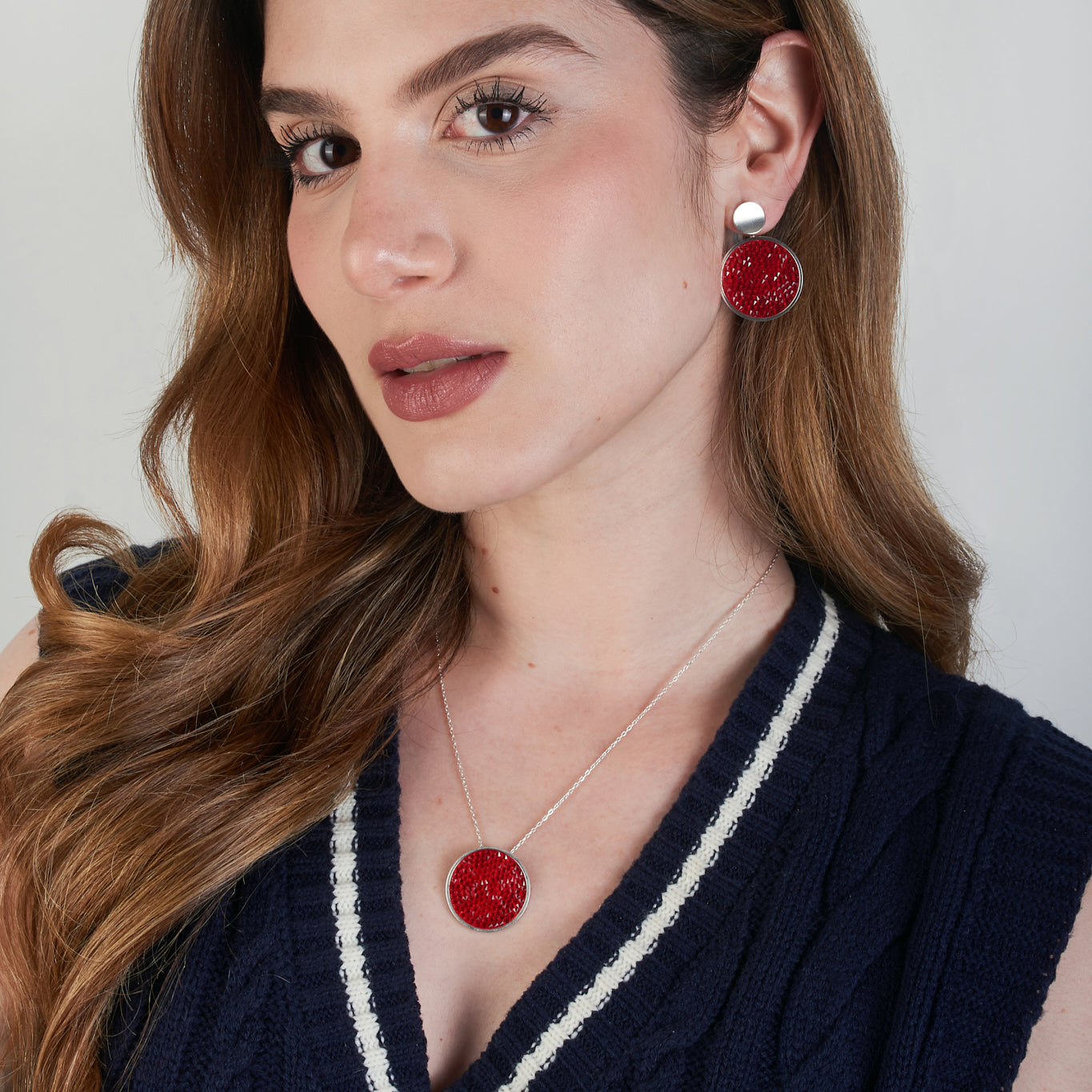 Aretes Aparkle Mediano Rojo