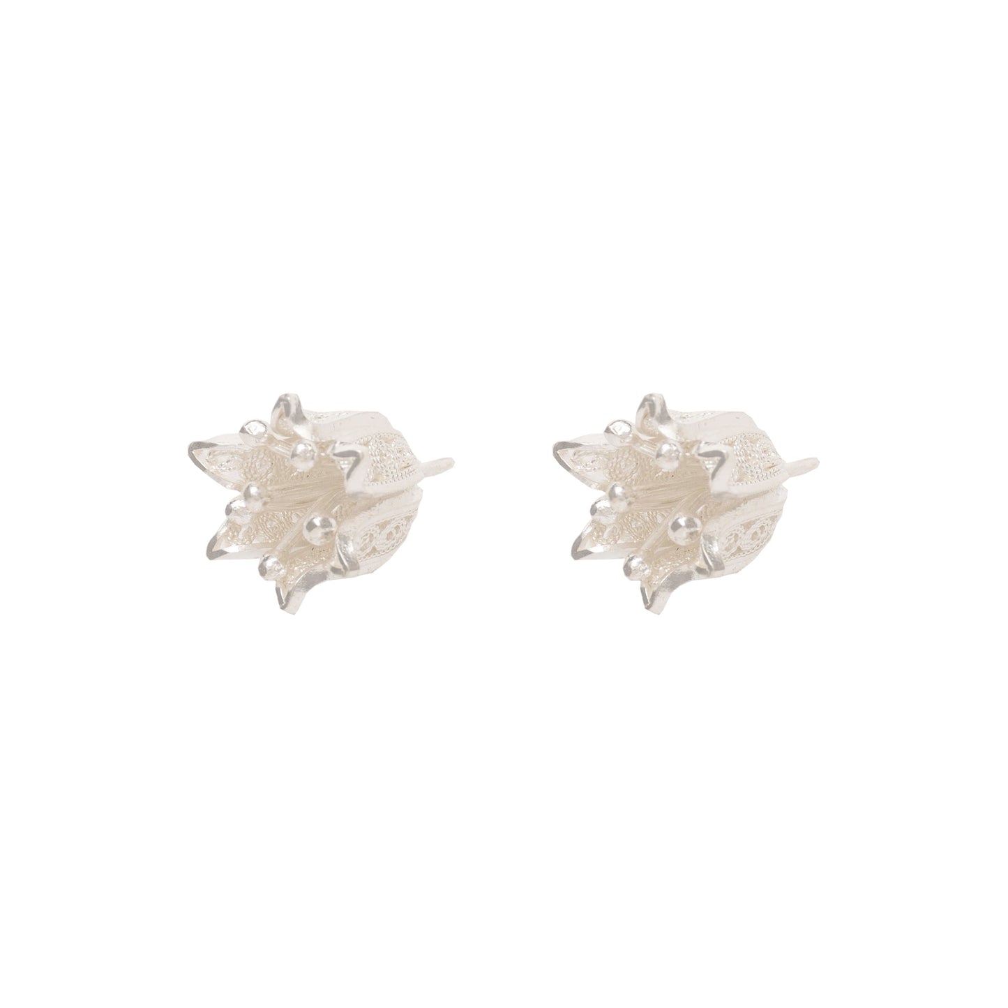 Aretes Flor Capullo Pequeño 6 Pétalos