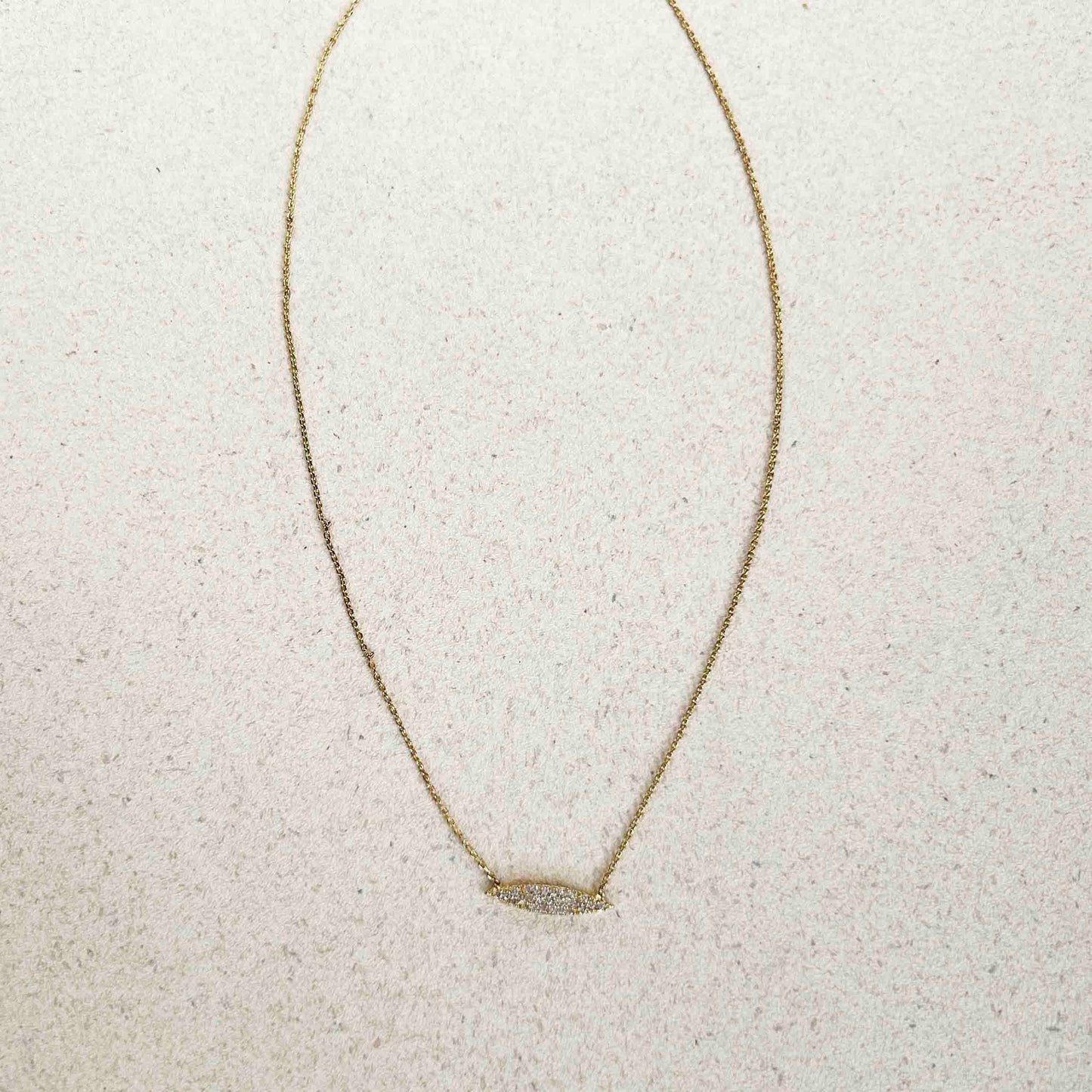 Collar Dorado Hojita Zirconia