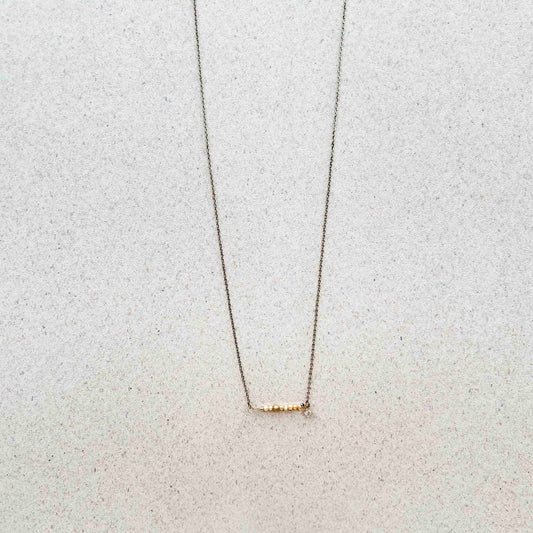 Collar Dorado Largo Tramo Mini Perlas y Cristal