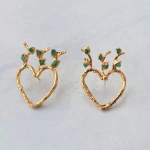 Aretes Corazón Florecer