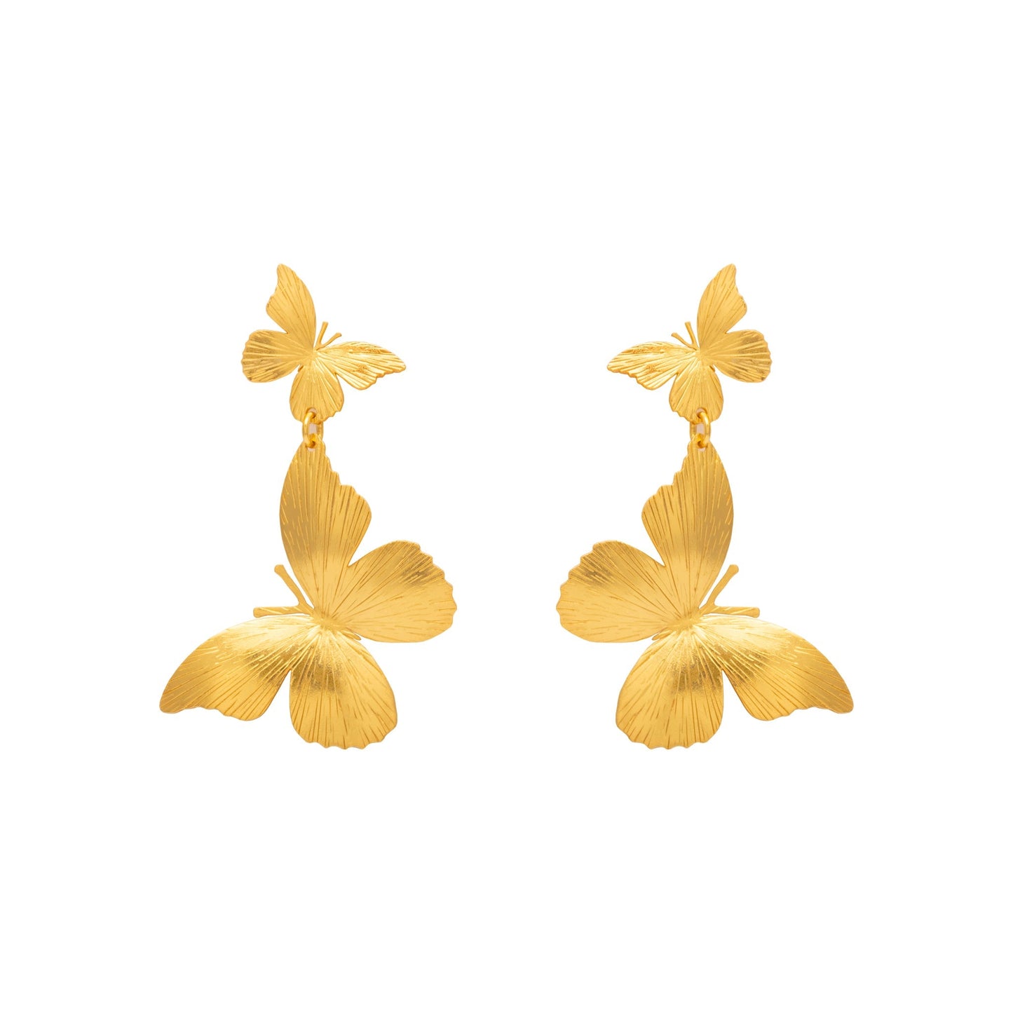 Arete Largo Mariposas Renacer Dorado