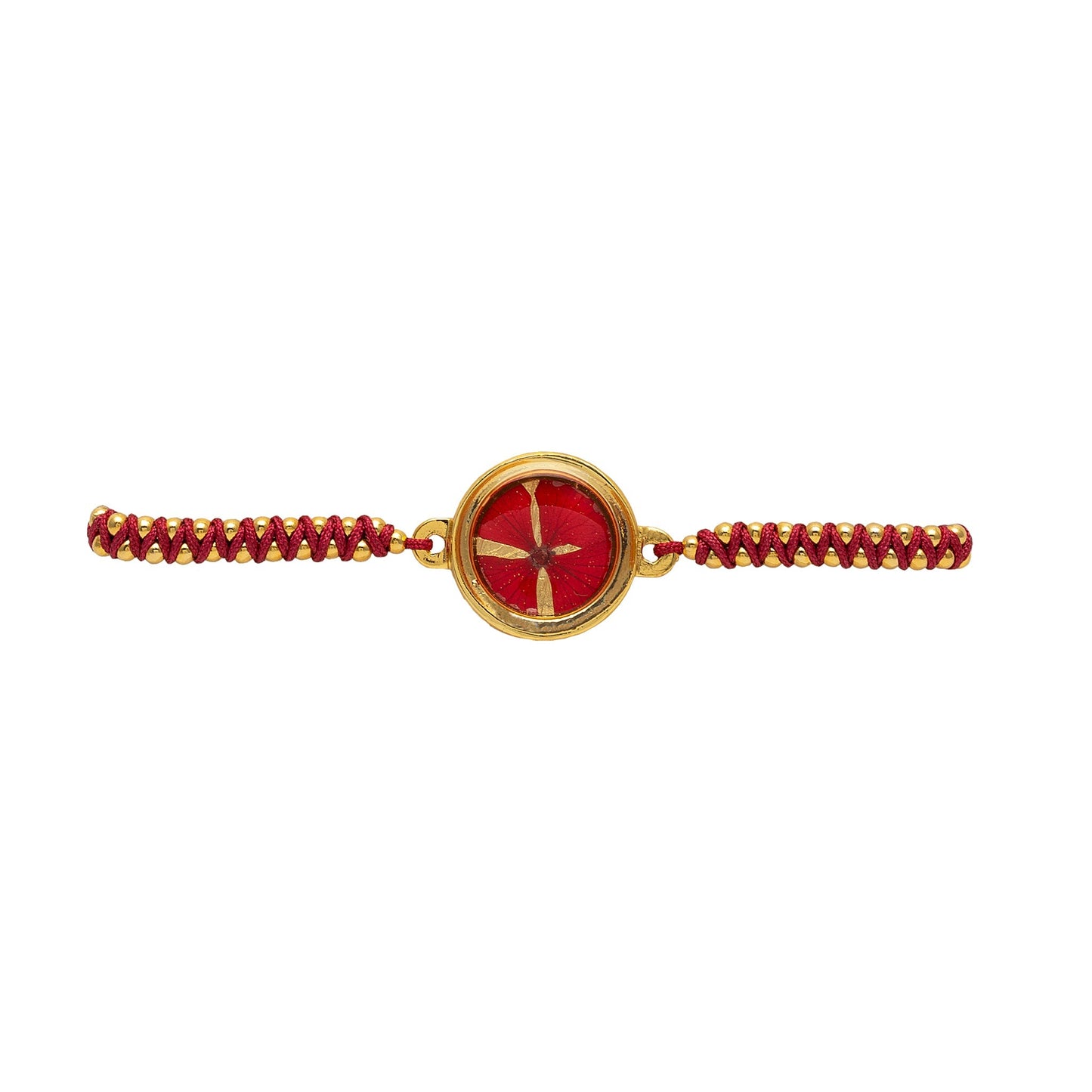 Pulsera tejida con hortensia rojo de Full of Grace