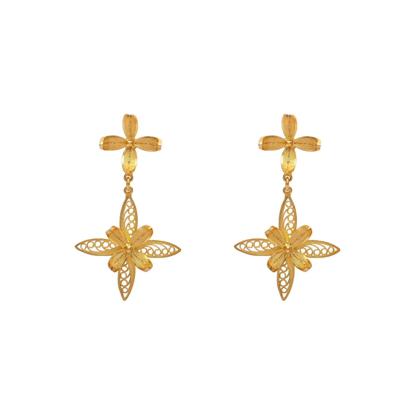 Aretes Jazmín Doble Colgante