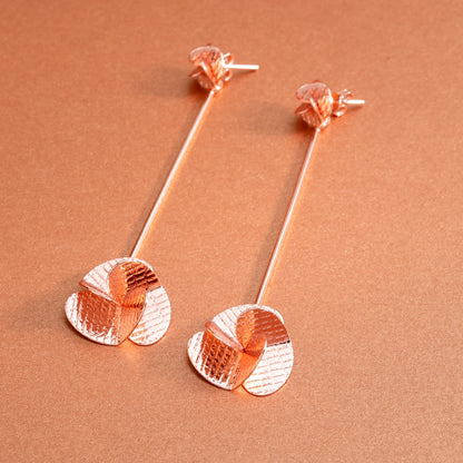 Aretes Helice largos Enchape Oro Rosa