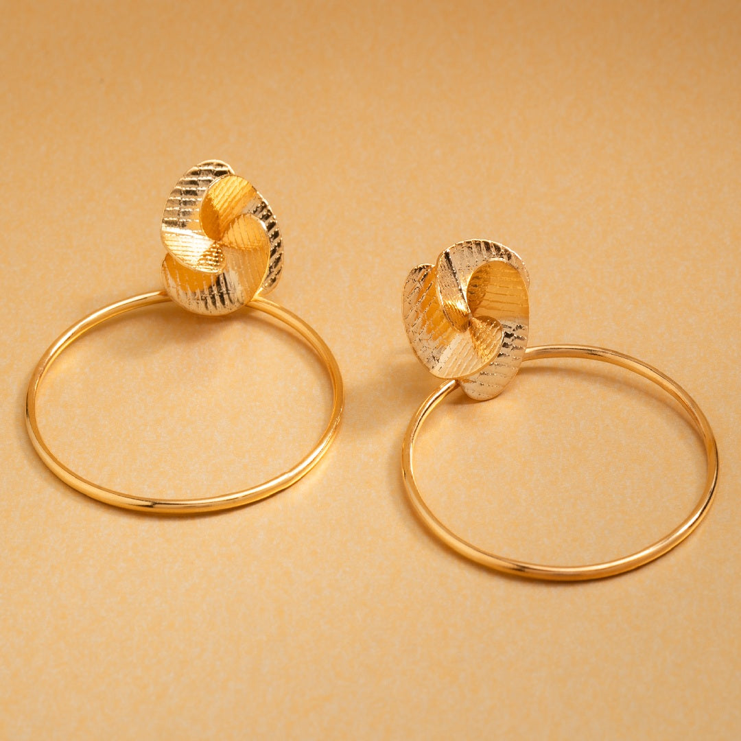 Aretes Aros Helice Mini Enchape en Oro de 24k