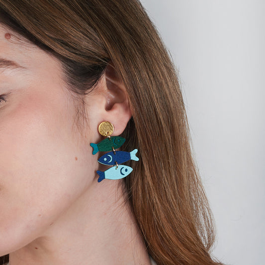 Aretes Peces Varios Colores Asimetricos