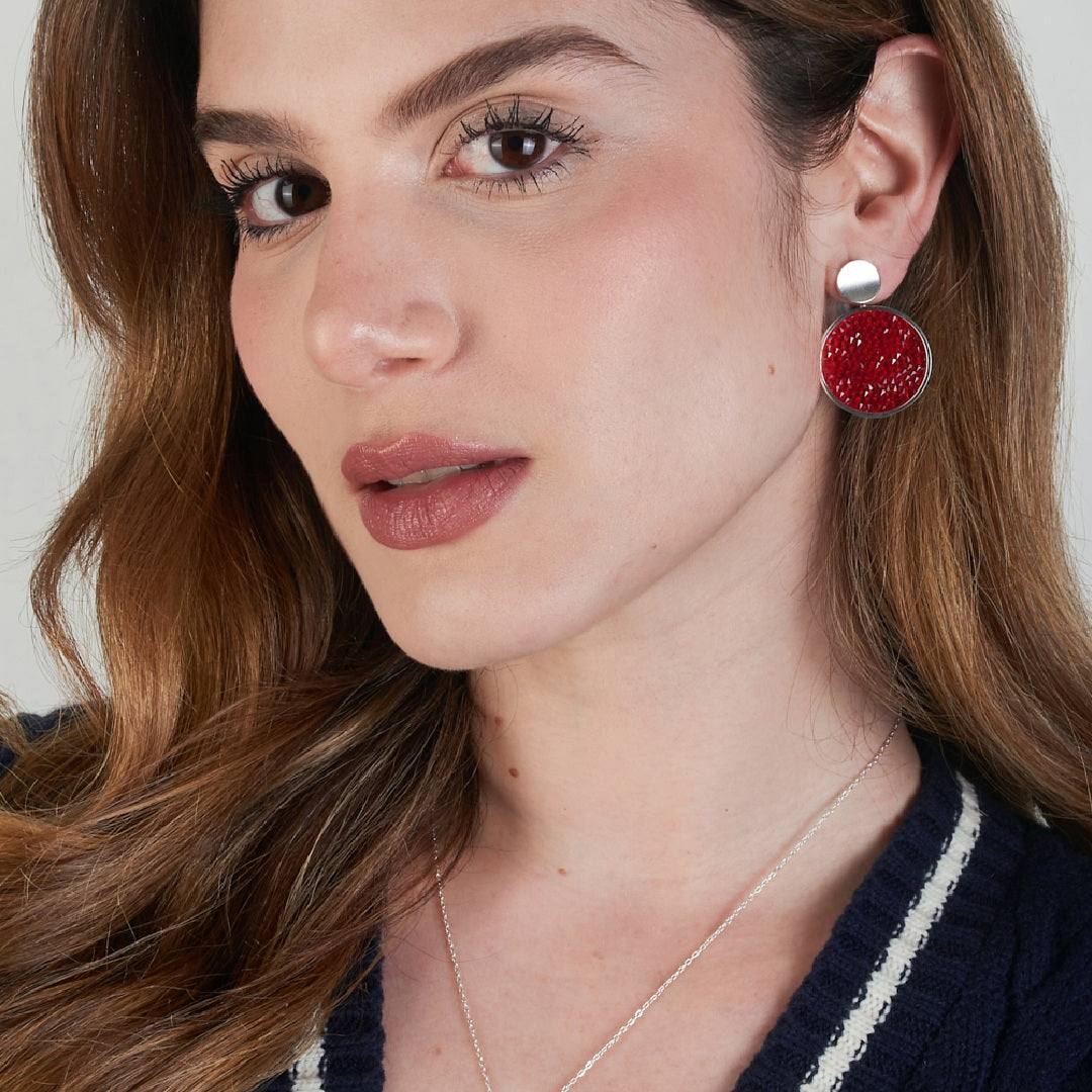 Aretes Aparkle Mediano Rojo