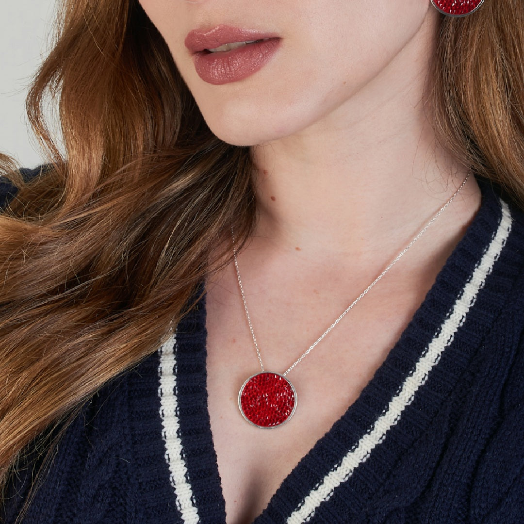 Collar Dije Sparkle Mediano Rojo
