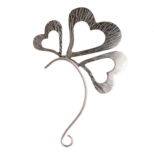 Earcuff Corazones Eden Plateado - Blumart