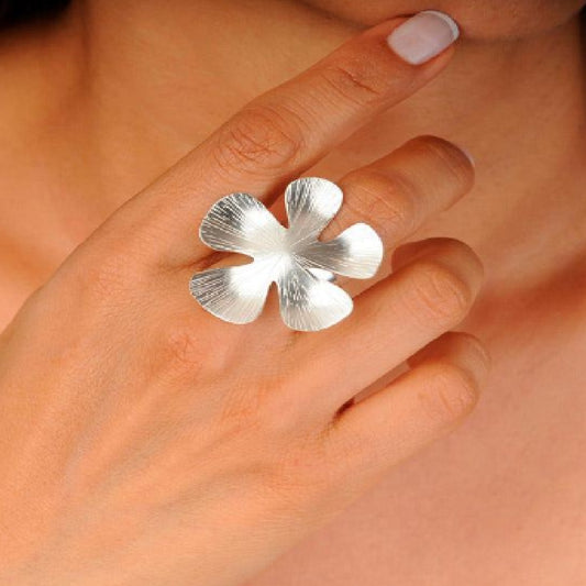 Anillo Flor Eden Plateado