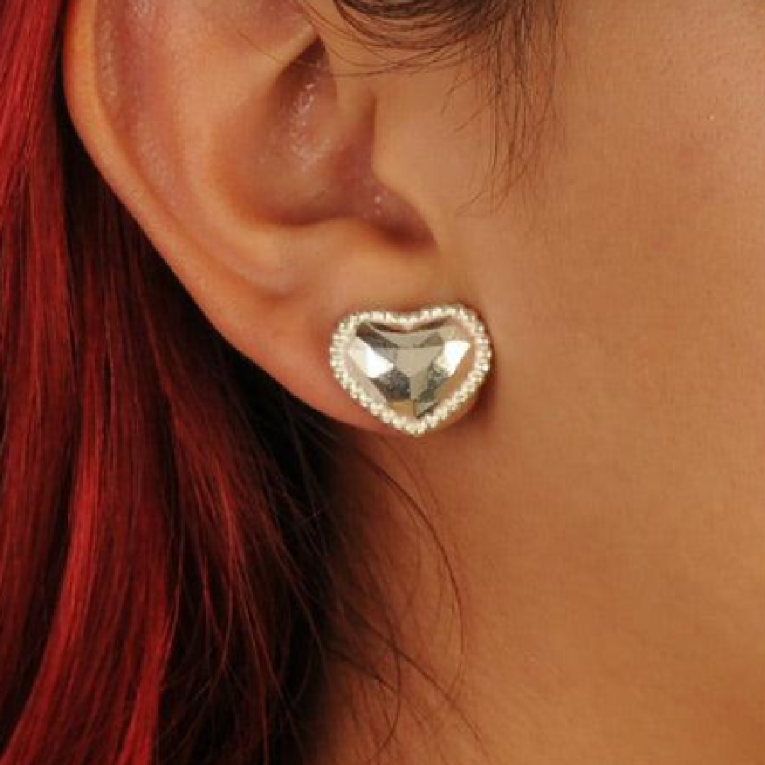 Arete Topo Corazon Resiliente Plateado