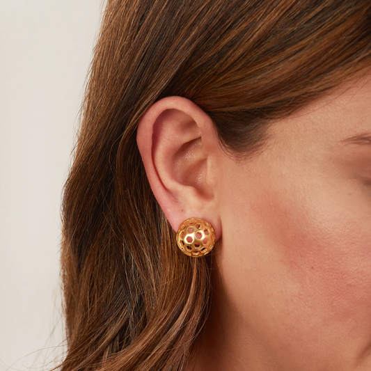 Aretes Panal Vuelo de Vida Dorado
