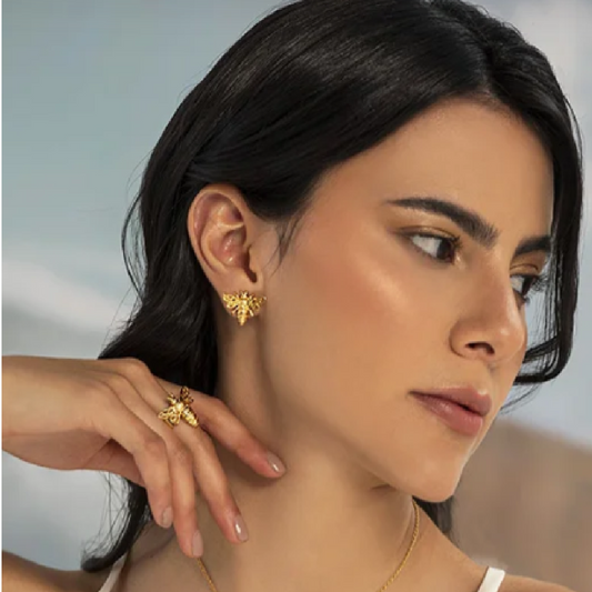 Arete Topo Abeja Vuelo De Vida Dorado