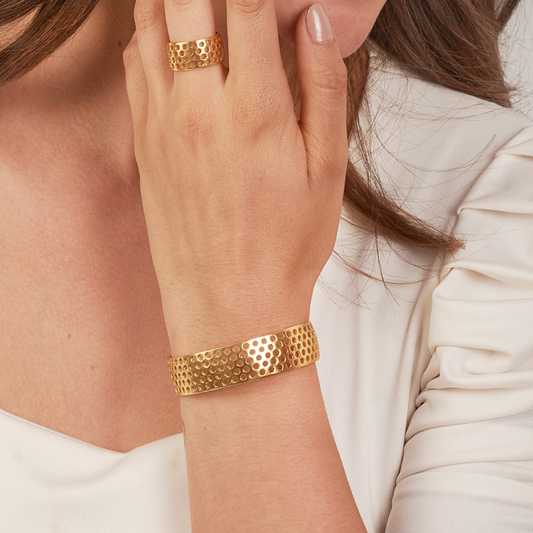 Brazalete Panal vuelo de Vida Dorado