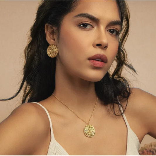 Aretes Topo Kana Wayu - Brillo Guajiro Dorado