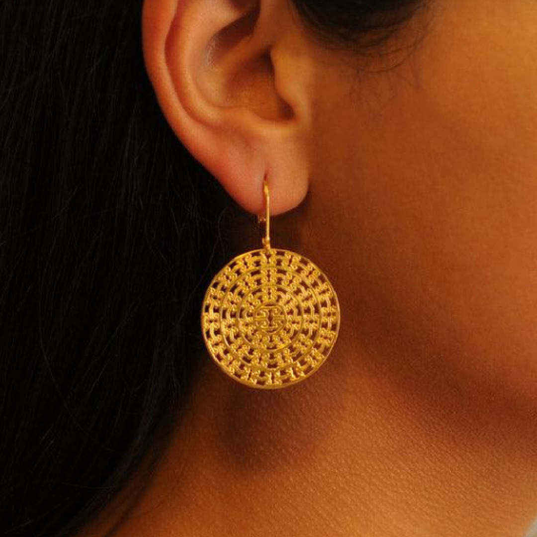 Aretes Kana Wayu - Brillo Guajiro Dorado