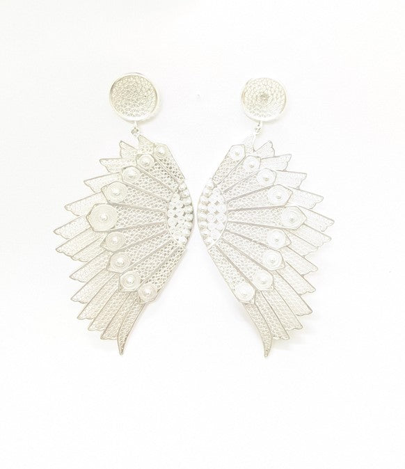 Fili Aretes Ala de Angel Grande plata 980