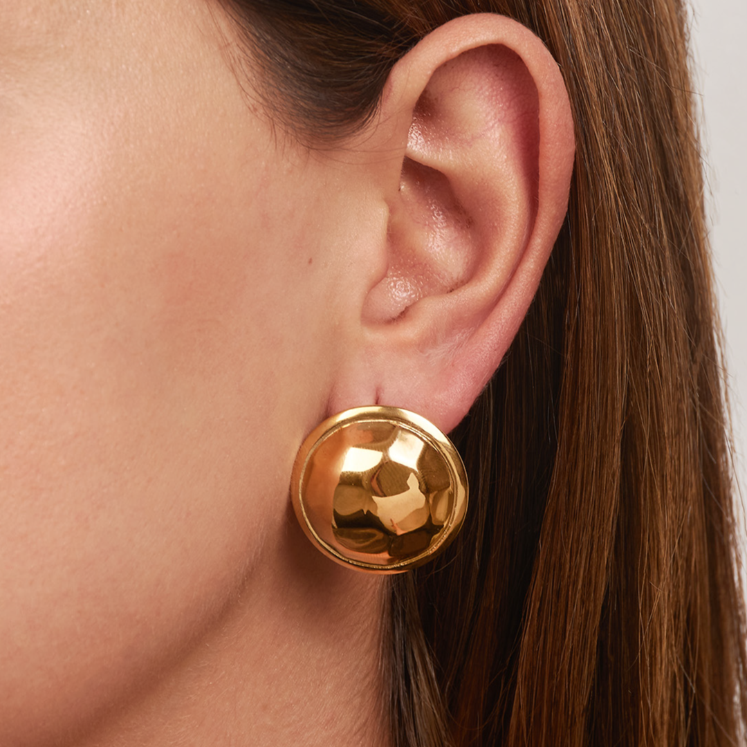 Aretes Dorados Bola Grande