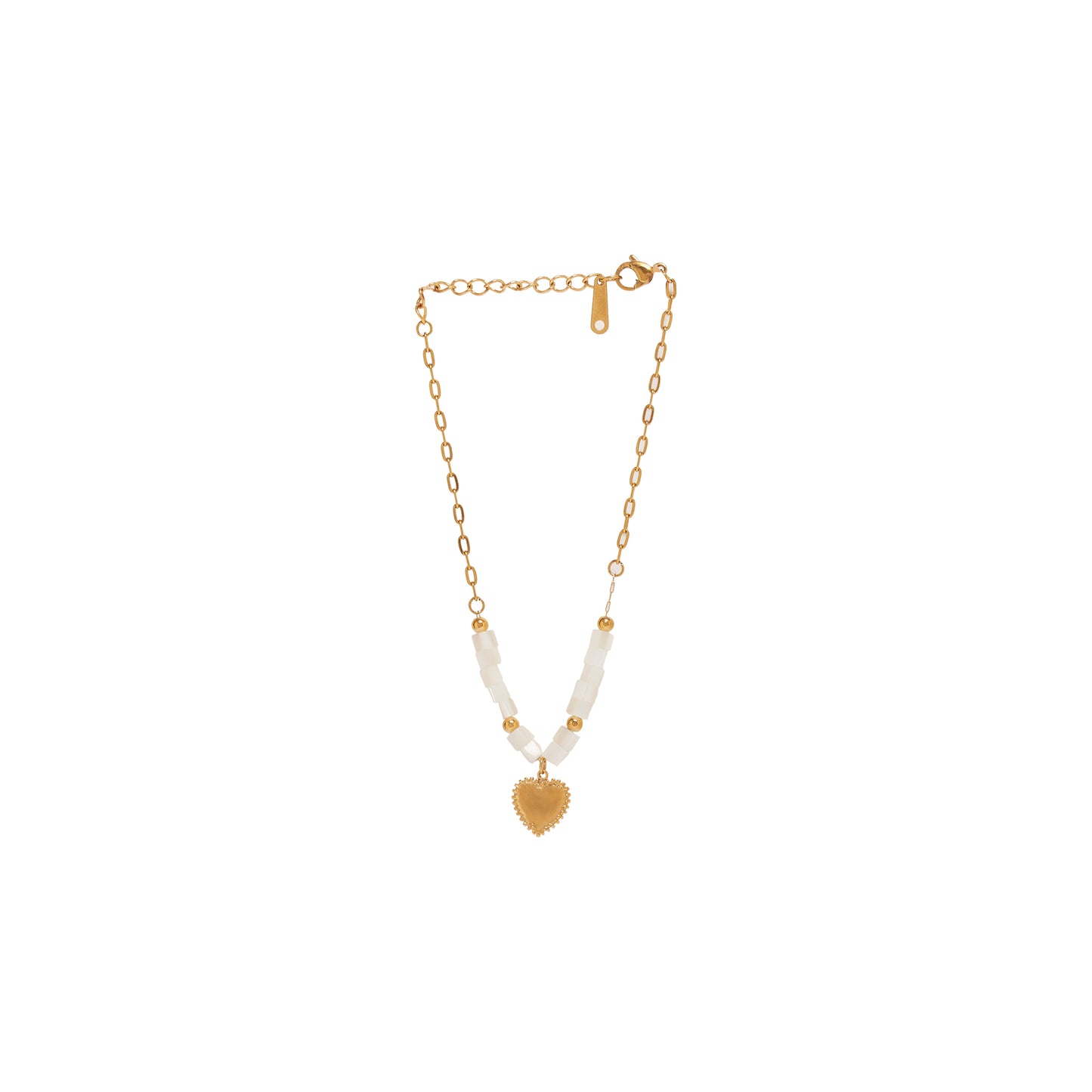 Pulsera Corazón y Perlas
