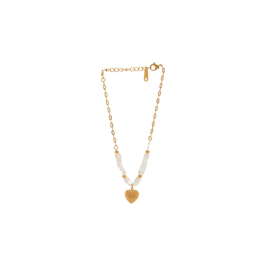 Pulsera Corazón y Perlas
