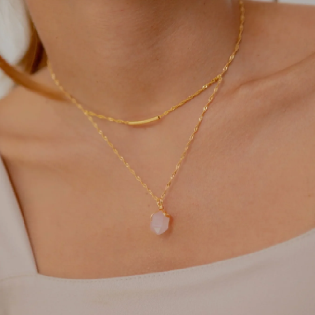 Collar Cuarzo Rosado