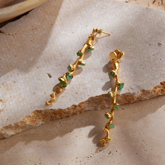 Aretes Palmera Esmeralda