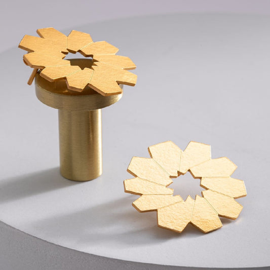 Aretes Kromo con Enchape en Oro 24 k