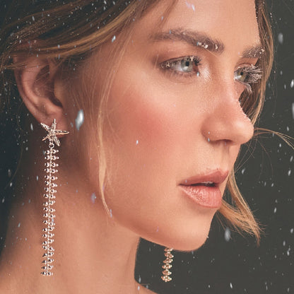 Aretes Copo de Nieve Plata