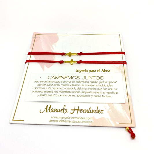 Pulsera caminemos juntos, cruz de Manuela Hernandez (5277207527587)