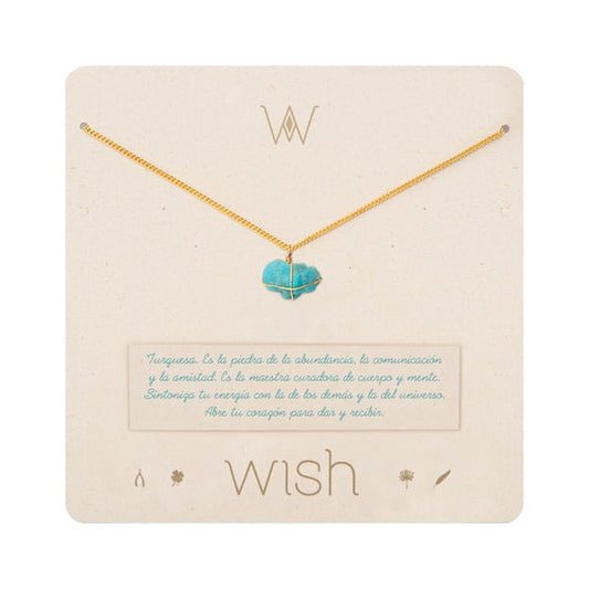 Cadena Bañada en Oro con turqueza - Wish