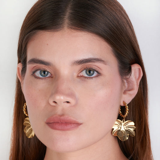 Candongas Entorchadas Dije Flor