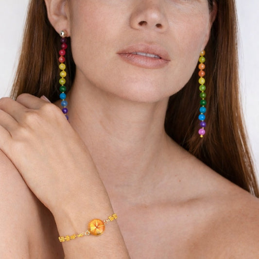 Set Pulsera Miyuki + Aretes Largos Semilla