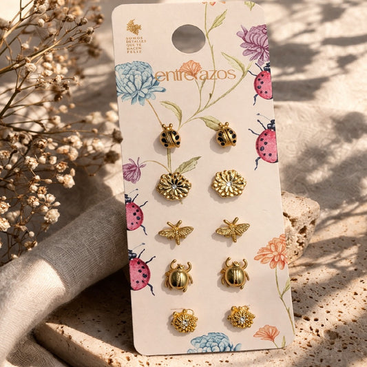 Set x5 Aretes Florecer