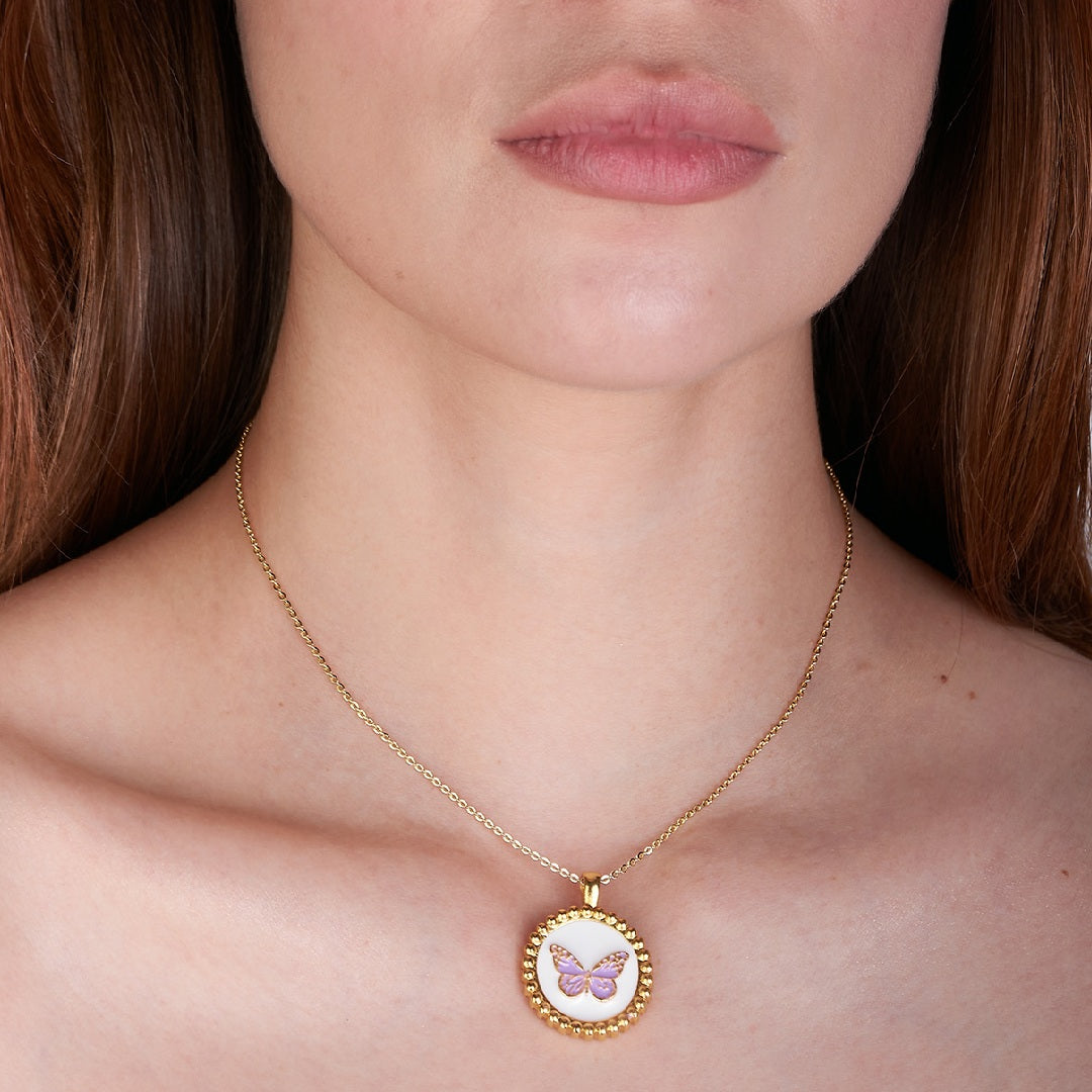 Collar LDG Mariposa Colores Bolas